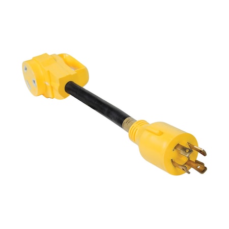 Camco Plug Adapter, Outlet Tap, TT-30R, L14-30P, 12 in, Black/Yellow 55382